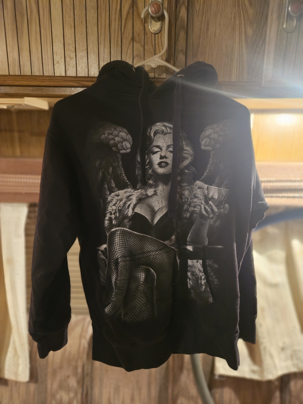Marilyn Monroe Black Graphic Hoodie Angel Print - Picture 8 of 8